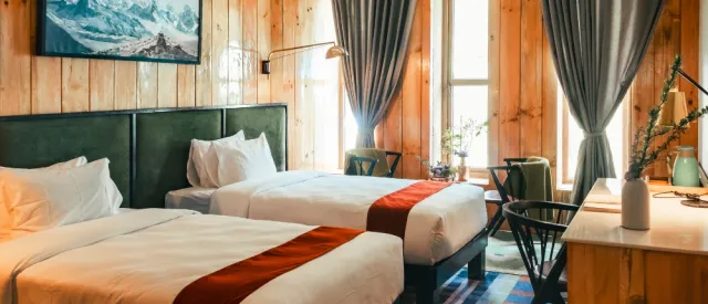 Room at luxury lodge in the Everest region