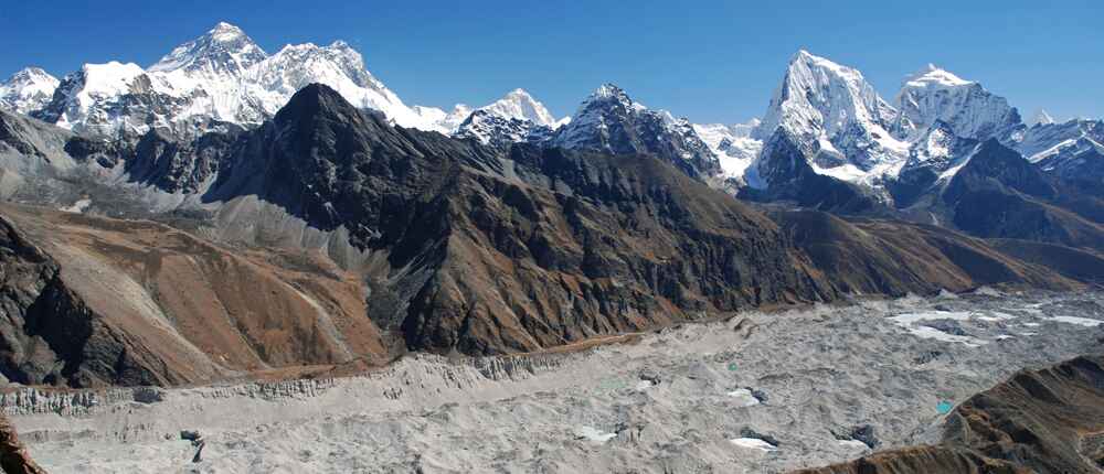 This view from Renjo la Pass.It is on the way to three passes trek on Everest.
