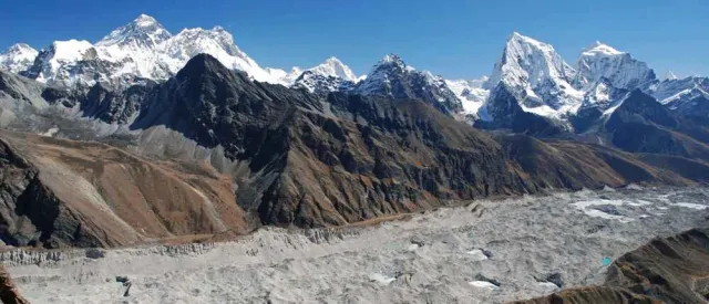 This view from Renjo la Pass.It is on the way to three passes trek on Everest.